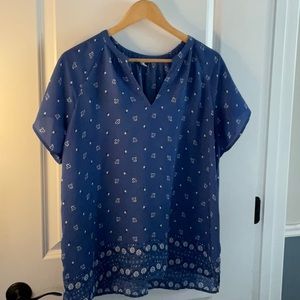 Old Navy Blue Short Sleeve Blouse